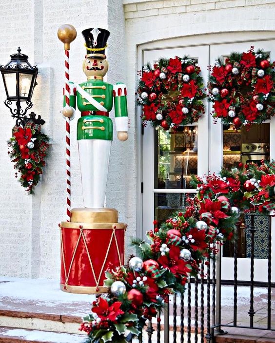 Natal neve, decoração quebra-nozes